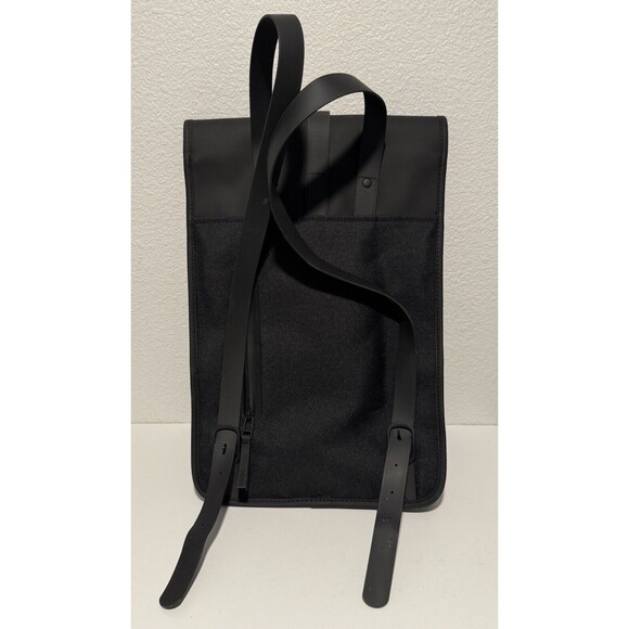 RAINS Slim Laptop Backpack Black Qualtrics Waterproof Rubber Work Commuter - Picture 8 of 10